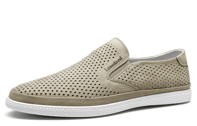 Туфли мужские Men"s Casual Men Low-Top Leaveland, хаки — фото 3