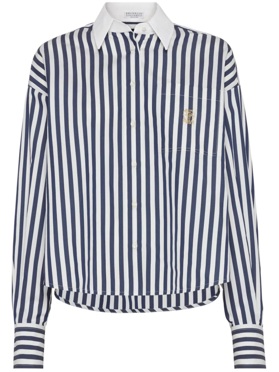 

Brunello Cucinelli рубашка в полоску, синий