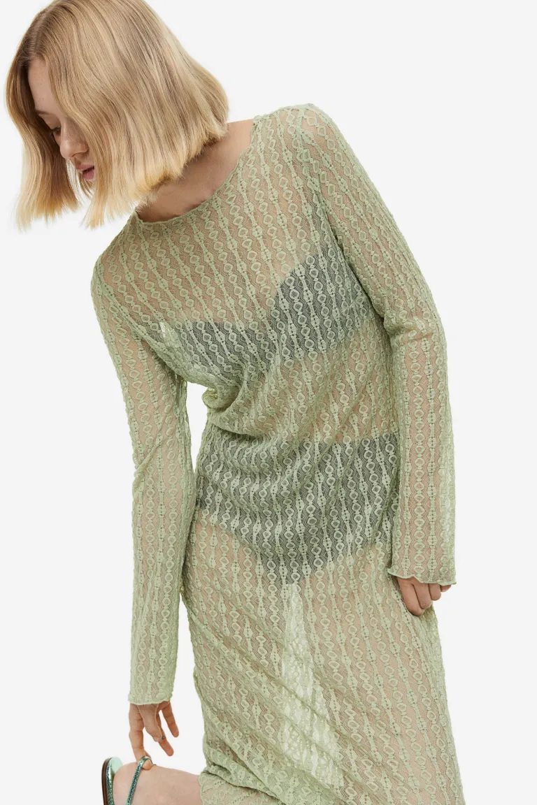 

Кружевное платье H&M, зеленый