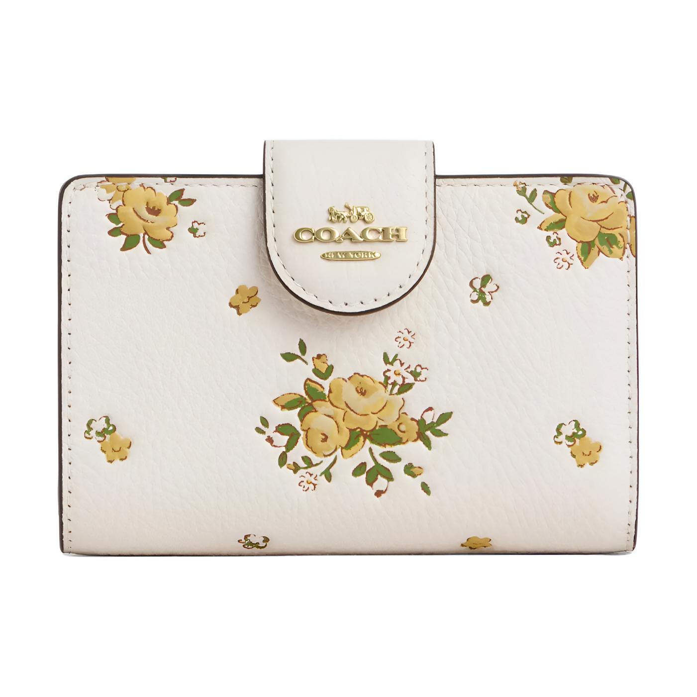 

COACH Кожаный женский кошелёк среднего размера, Chalk Multicolor