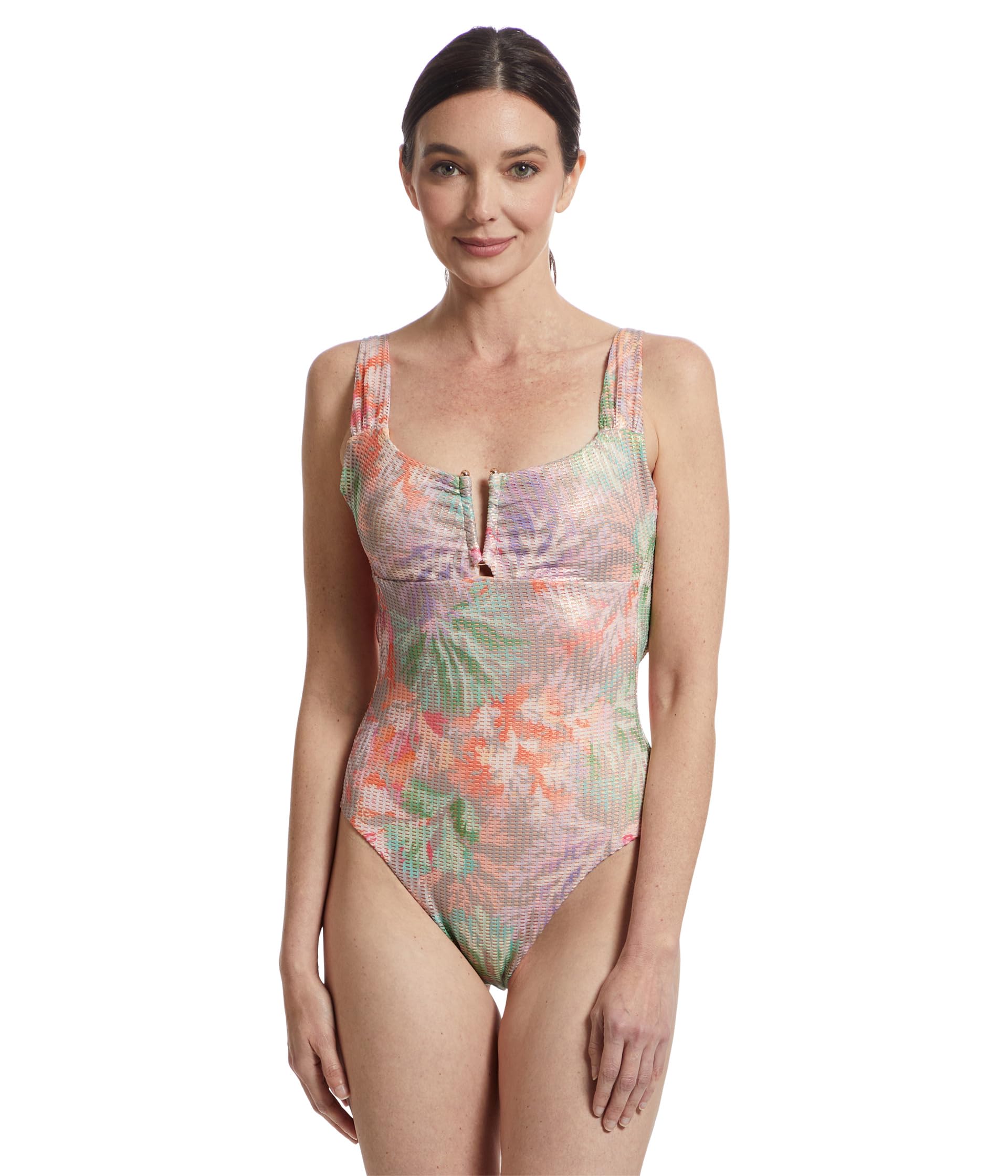 

Купальник BECCA Coral Reef Viviana V Wire Plunge One Piece, цвет Mutlicolor