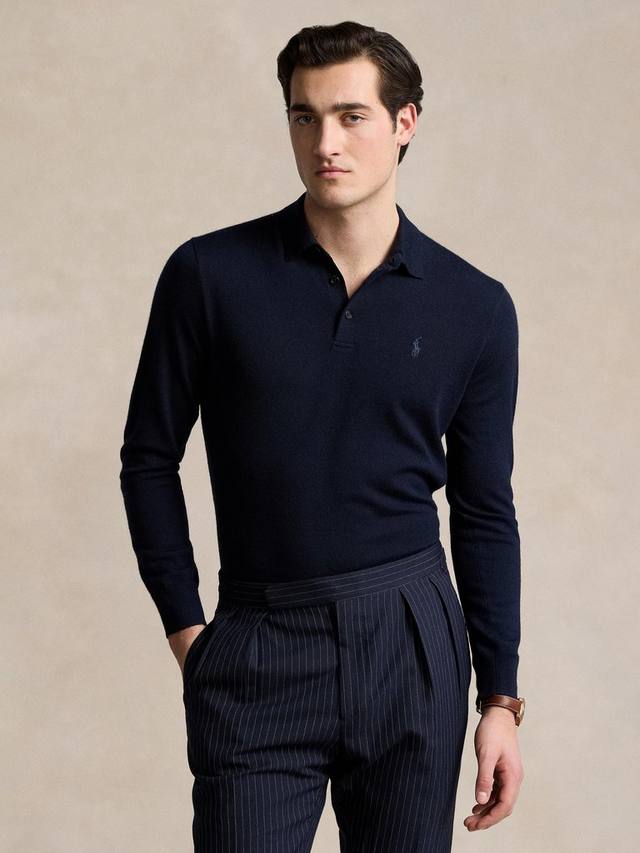 

Тонкий поло-свитер из шерсти Ralph Lauren, Spring Navy Heather