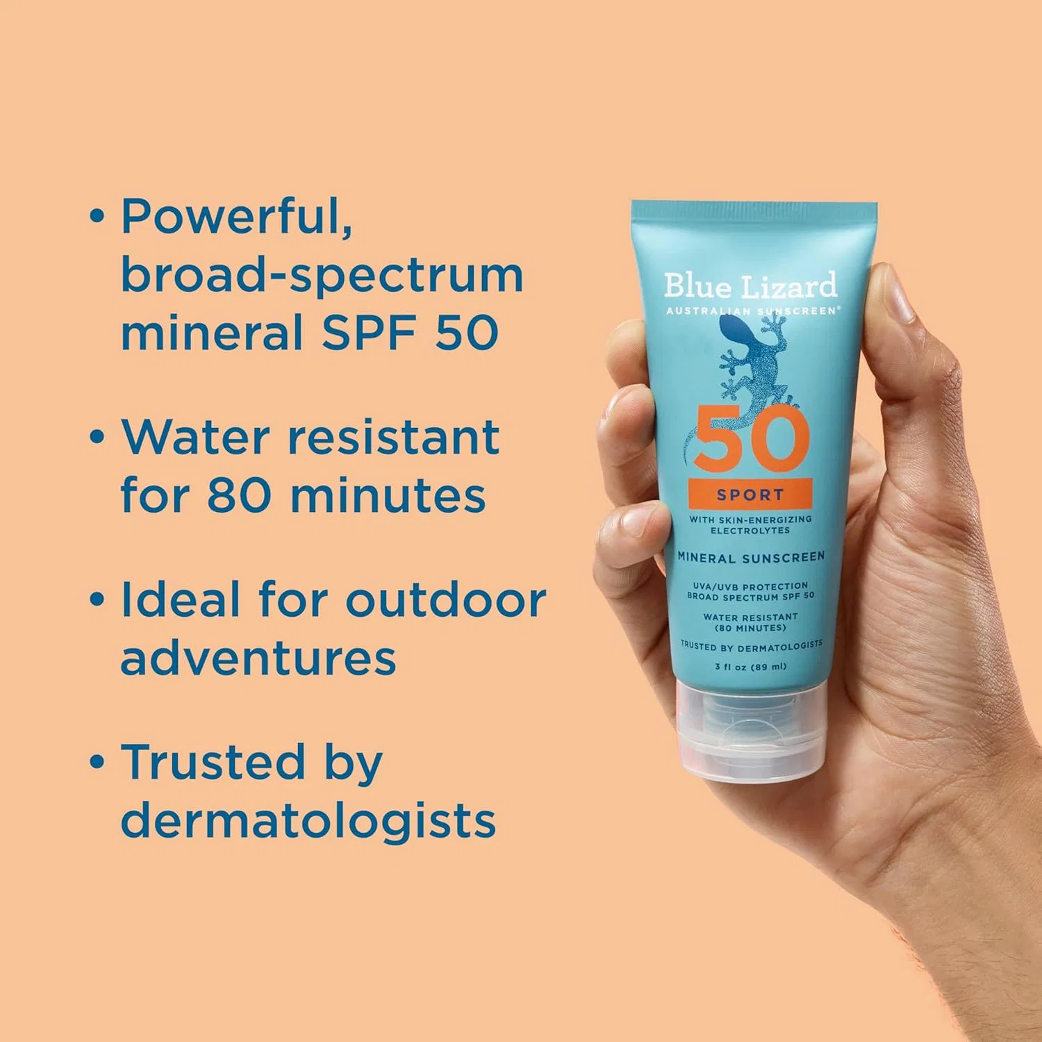 Минеральный солнцезащитный лосьон для спорта SPF 50+ от BLUE LIZARD Blue Lizard — фото 2