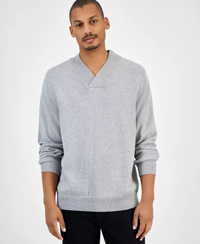 

Мужской свитер с шалевым воротником Sun + Stone, серый