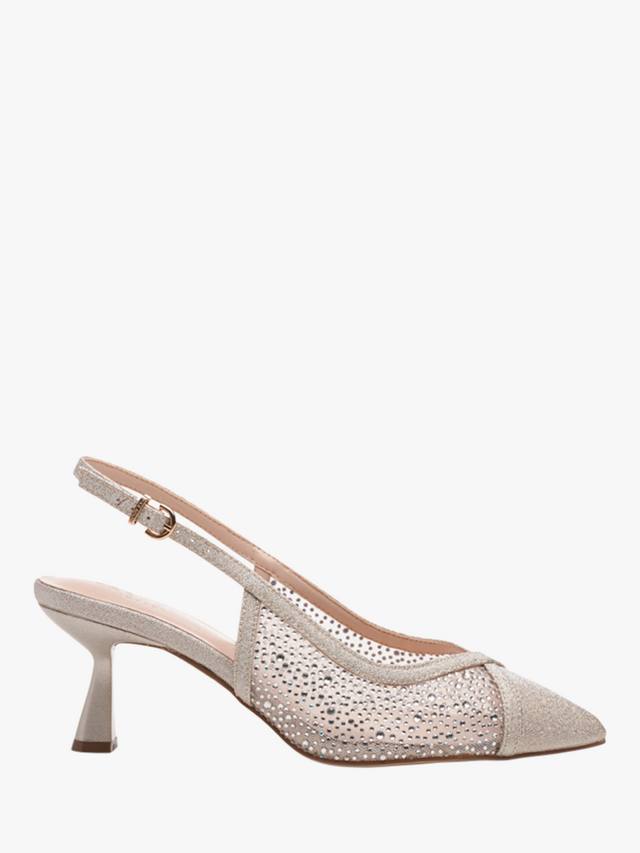 Fascinate Wide Fit туфли-лодочки с сетчатыми деталями Paradox London, Champagne