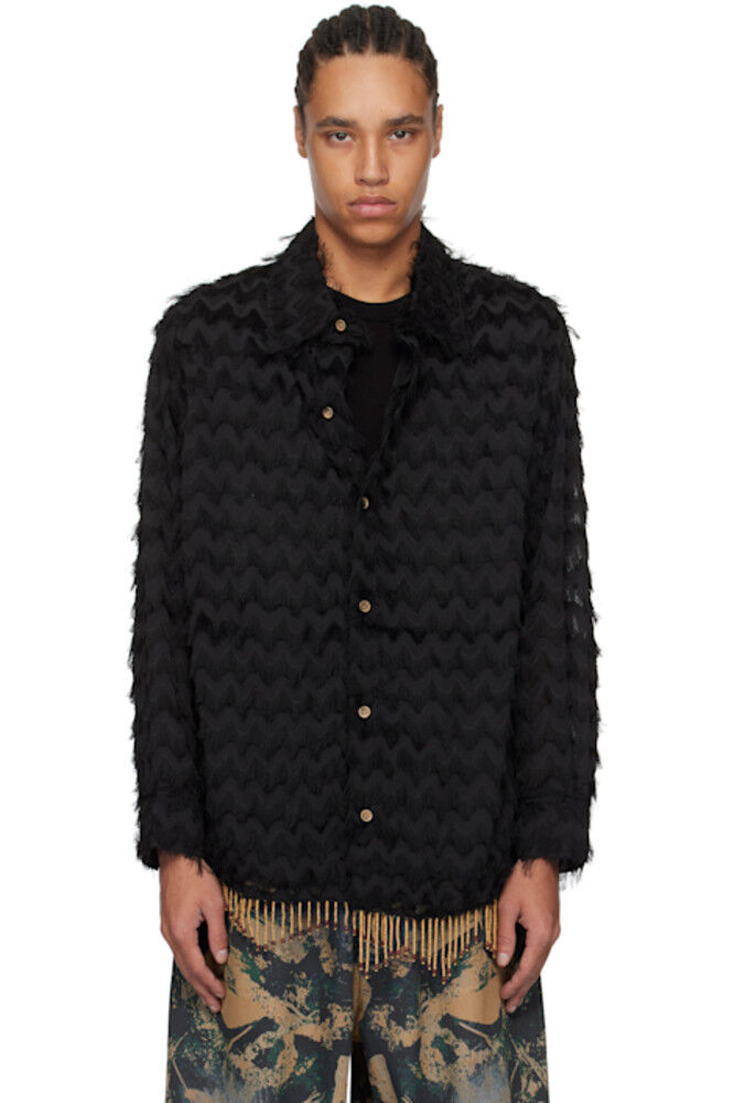 

Эксклюзивная длинная рубашка SSENSE Black Bird Shaggy Andersson Bell