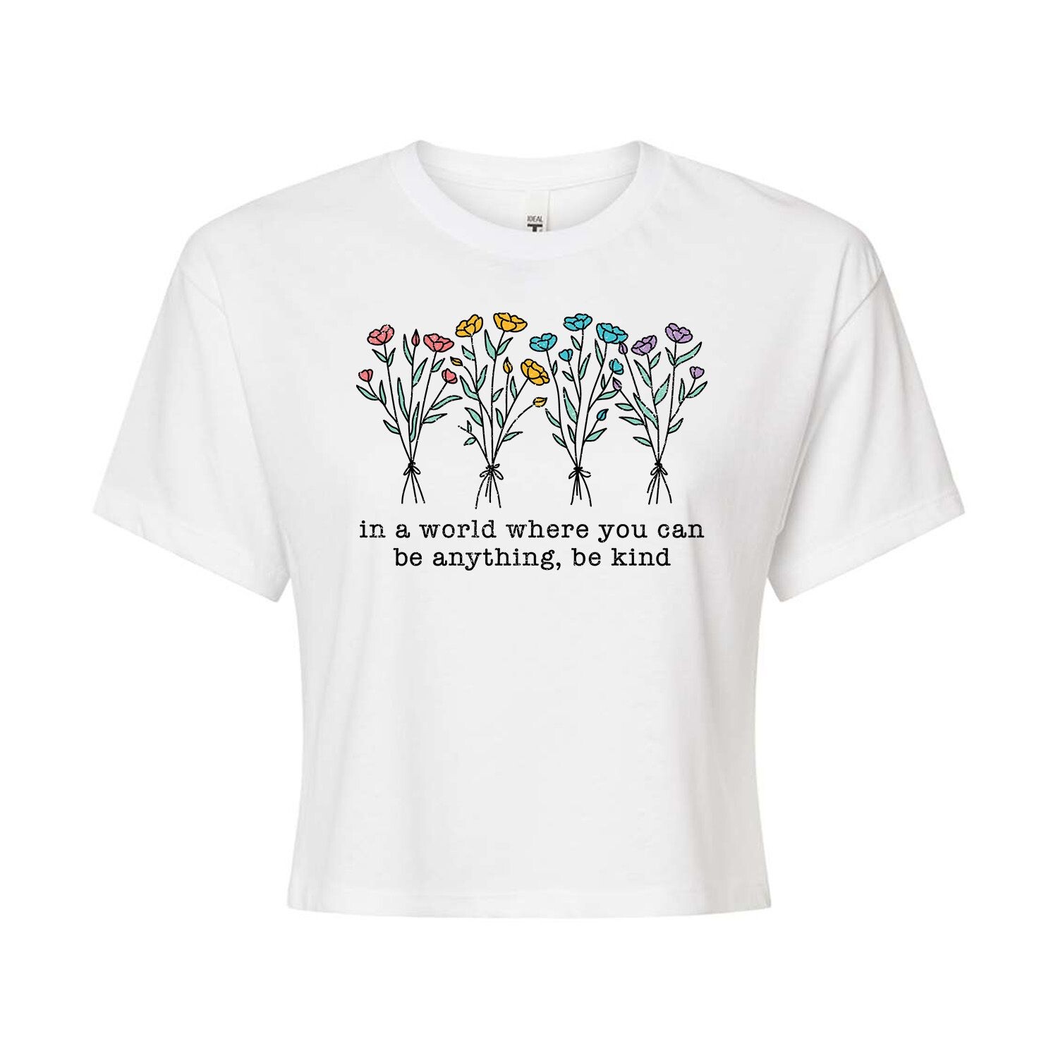 

Укороченная футболка с рисунком Be Kind Flowers для подростков Licensed Character