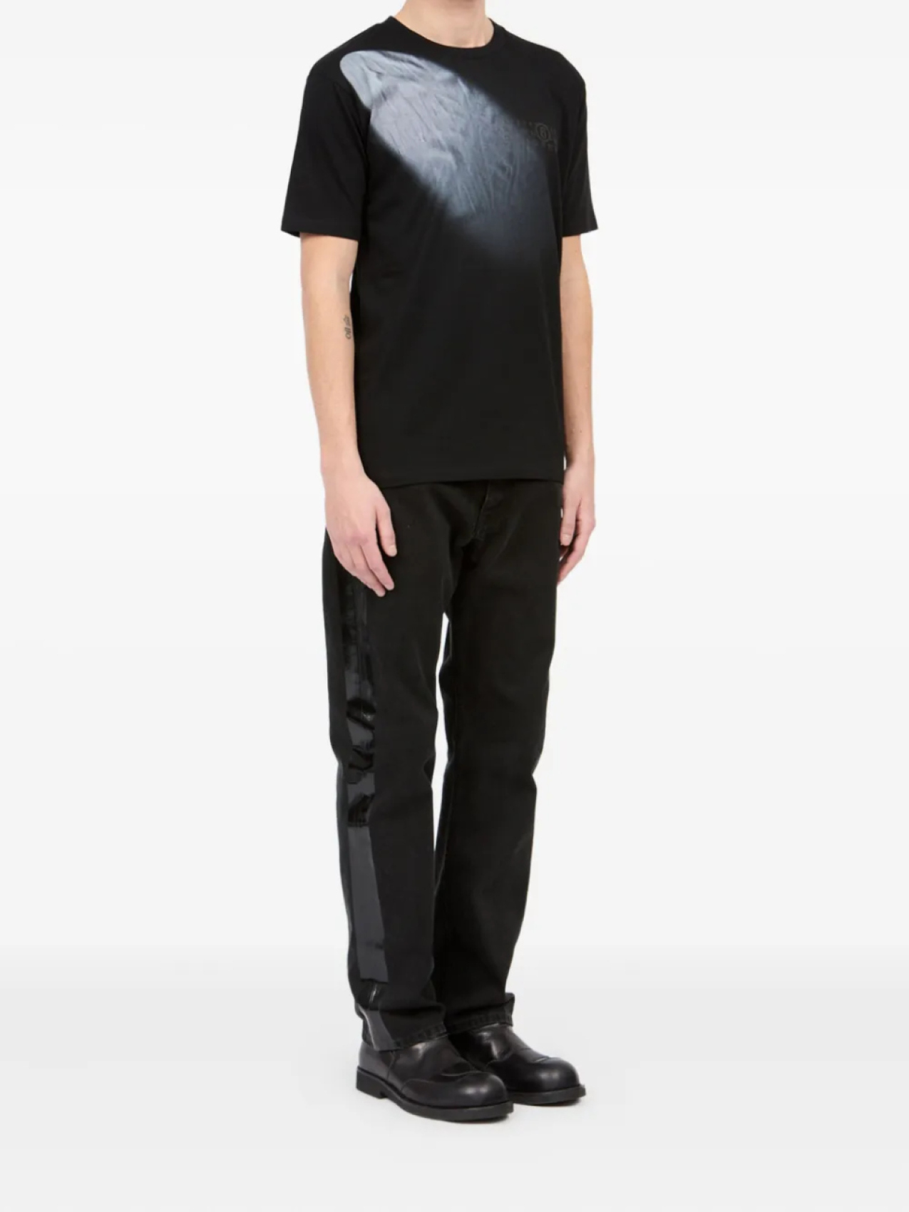 MM6 Maison Margiela футболка с графичным принтом, черный — фото 3