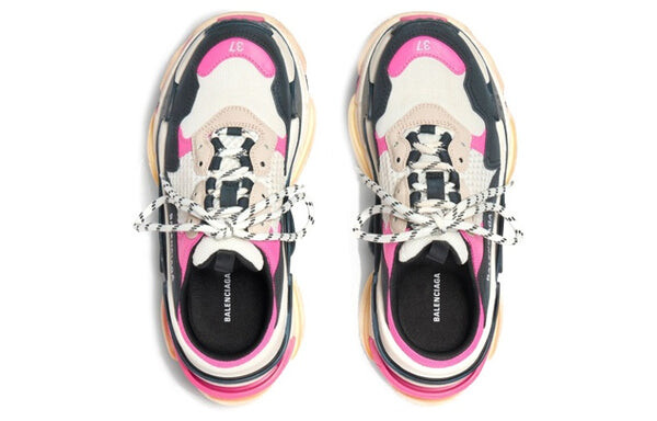 Тапочки triple s mules 'white pink and black double foam and mesh' Balenciaga, белый — фото 4