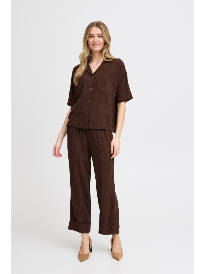 

Рубашка с длинными рукавами FRATEL Baggy fit в цвете Black Coffee Melange Fransa