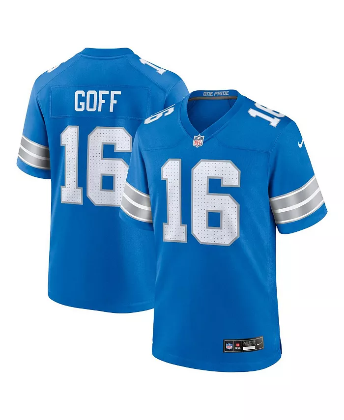 

Футболка игровая альтернативная Nike для мужчин Jared Goff Detroit Lions 2nd Alternate Fanatics, синий