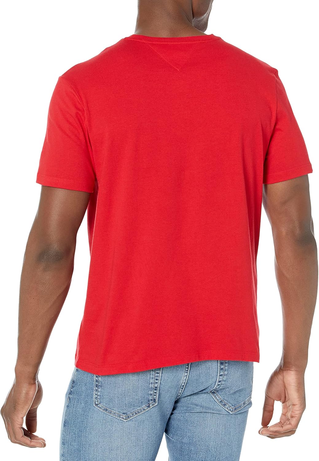 Мужская футболка Tommy Hilfiger Essential из хлопка с коротким рукавом, круглым вырезом и карманом, Apple Red — фото 2