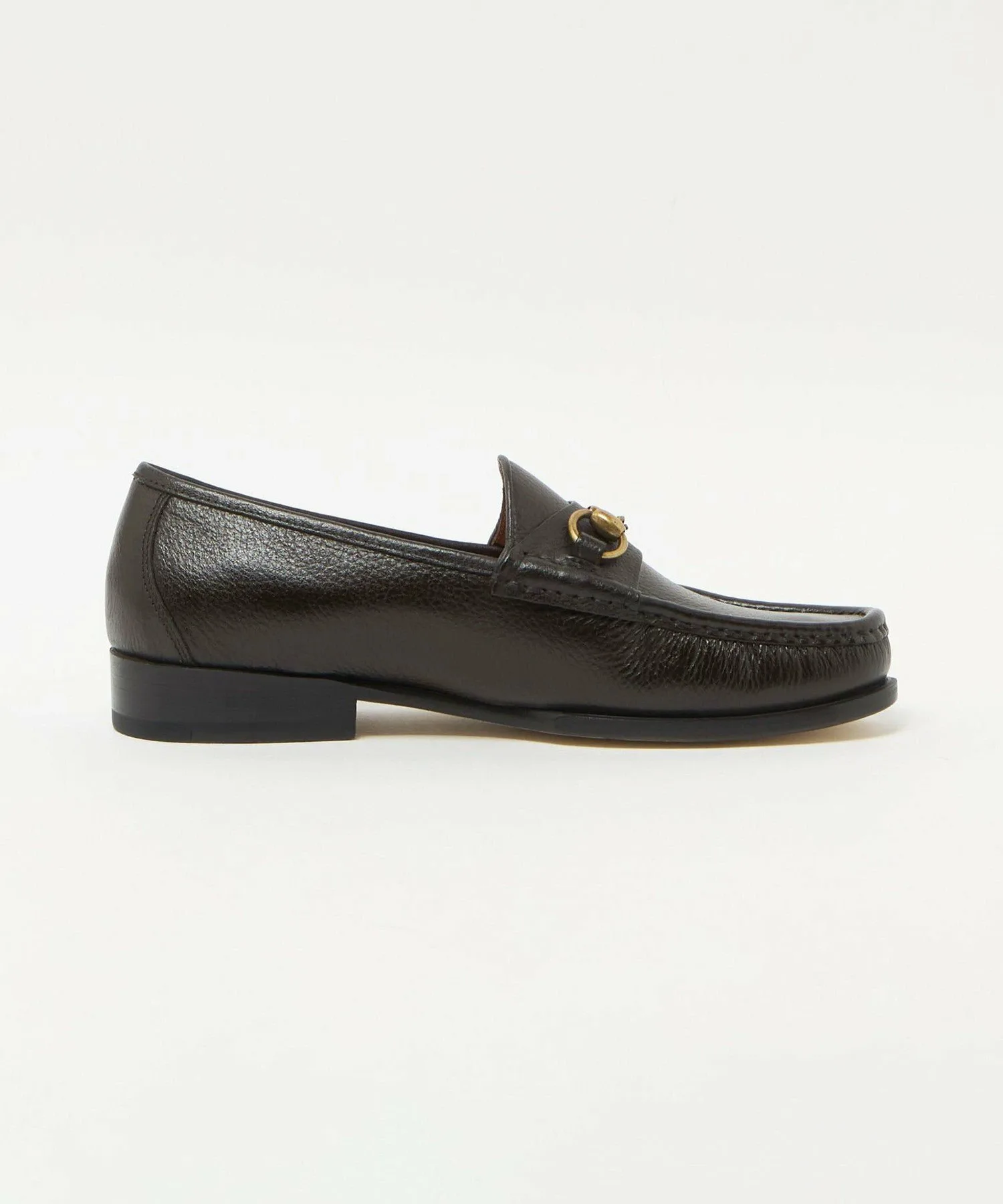 Лоферы из зернистой кожи с узким ремешком United Arrows, DK.BROWN — фото 4