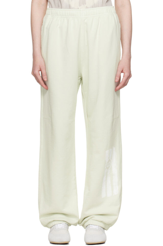 

Зеленые неначесанные спортивные брюки из джерси для отдыха MM6 Maison Margiela