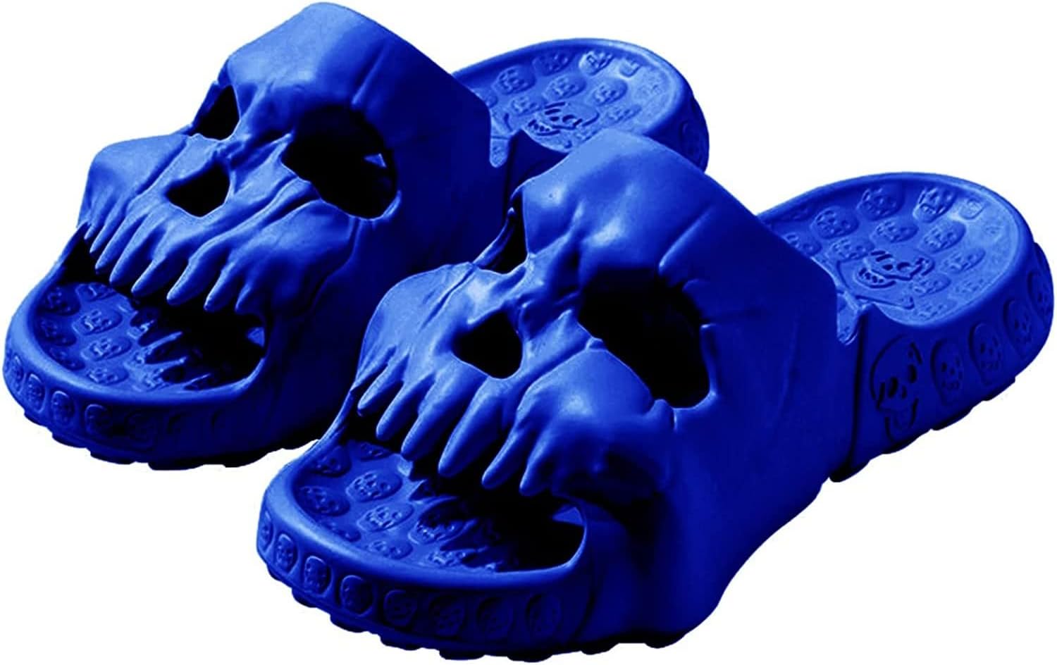 

Тапочки с готическими черепами для женщин и мужчин, тапочки-облака для дома, душевые, летние сандалии для ванной, для дома и улицы Ceinom, синий