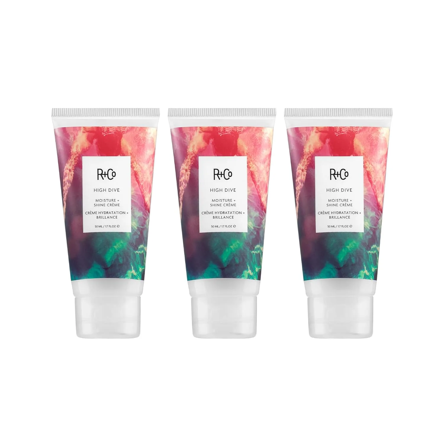R+Co HIGH DIVE Moisture + Shine Crème Travel - Увлажняющий и придающий блеск крем для волос, делает их мягкими и послушными, подходит для всех типов волос. 144.59 г (3 шт.)
