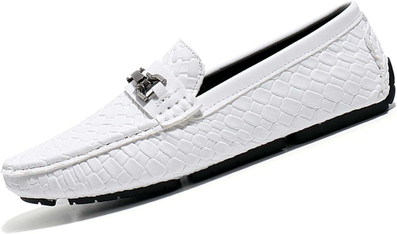 

Мужские лоферы Dacnakby из плетеной кожи, черные слипоны с пряжкой, мокасины, лодочные туфли