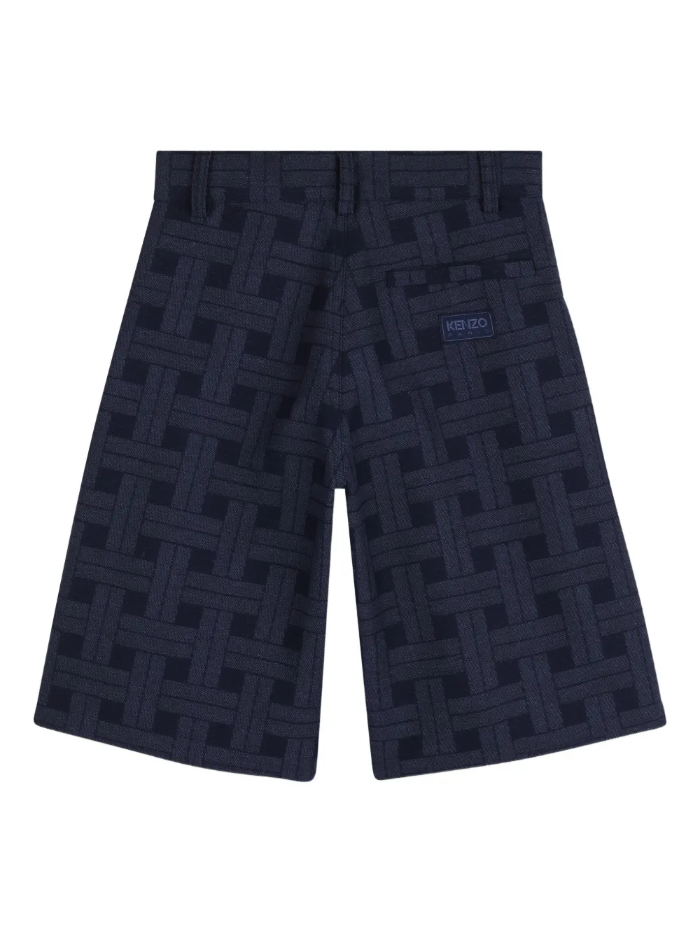 Шорты-бермуды с геометричным узором Kenzo Kids, синий — фото 2