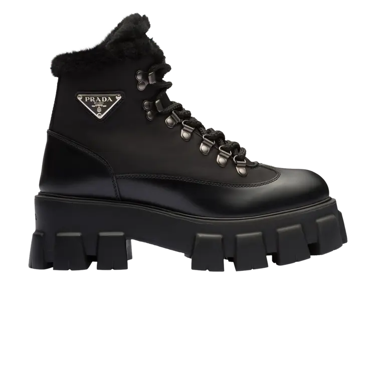 

Кроссовки Prada Wmns Monolith Brushed Leather and Nylon Boot, черный