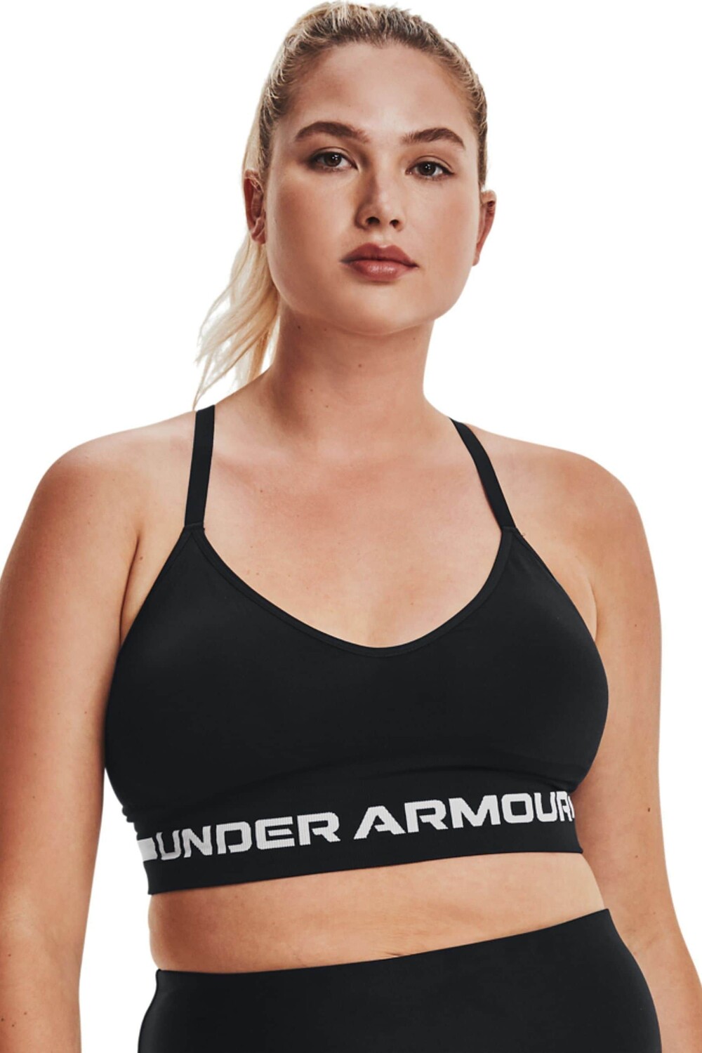 

Длинный бесшовный бюстгальтер Under Armour, черный