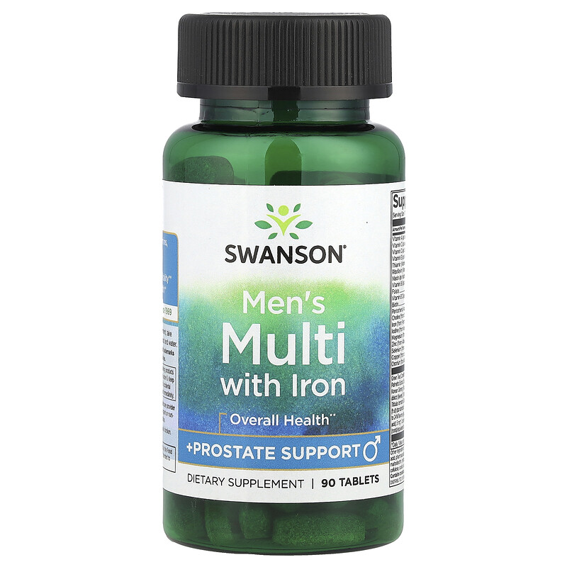

Swanson, Men's Multi Plus Prostate Support, 90 таблеток