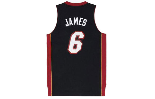 Футболка lebron james sw fan edition miami heat № 6 баскетбольный жилет Adidas, черный — фото 2