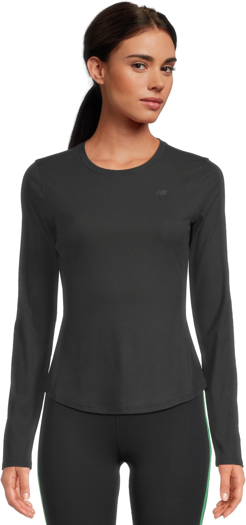 

Лонгслив New Balance Micro-Rib Long Sleeve, черный