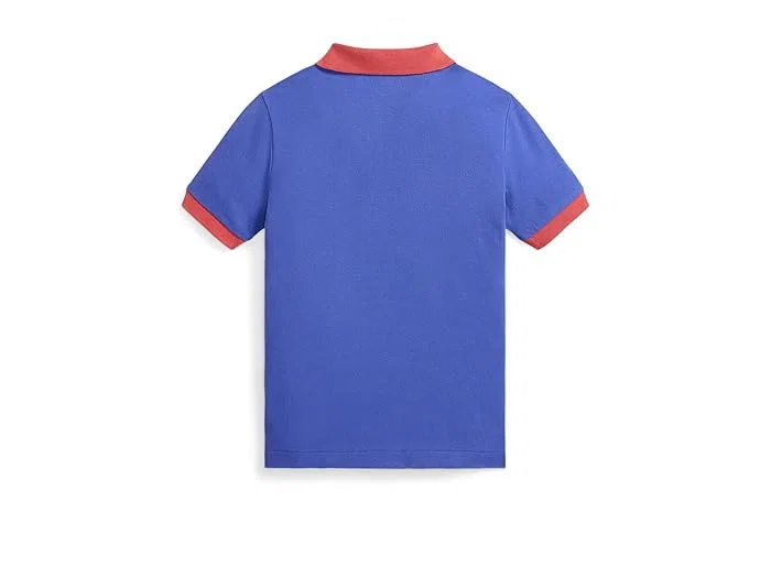 Футболка-поло из хлопка Stretch Cotton Mesh Polo Shirt Polo Ralph Lauren Kids, Carmel Pink/White — фото 2