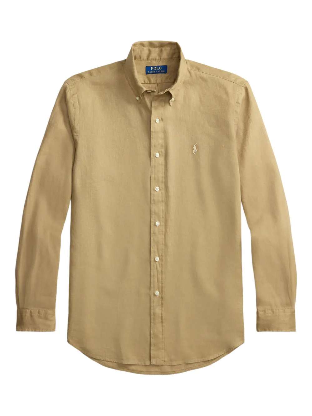 

Льняная рубашка узкого кроя Polo Ralph Lauren, бежевый