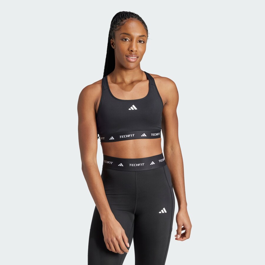 Спортивный бюстгальтер без косточек ADIDAS PERFORMANCE, черный — фото 2