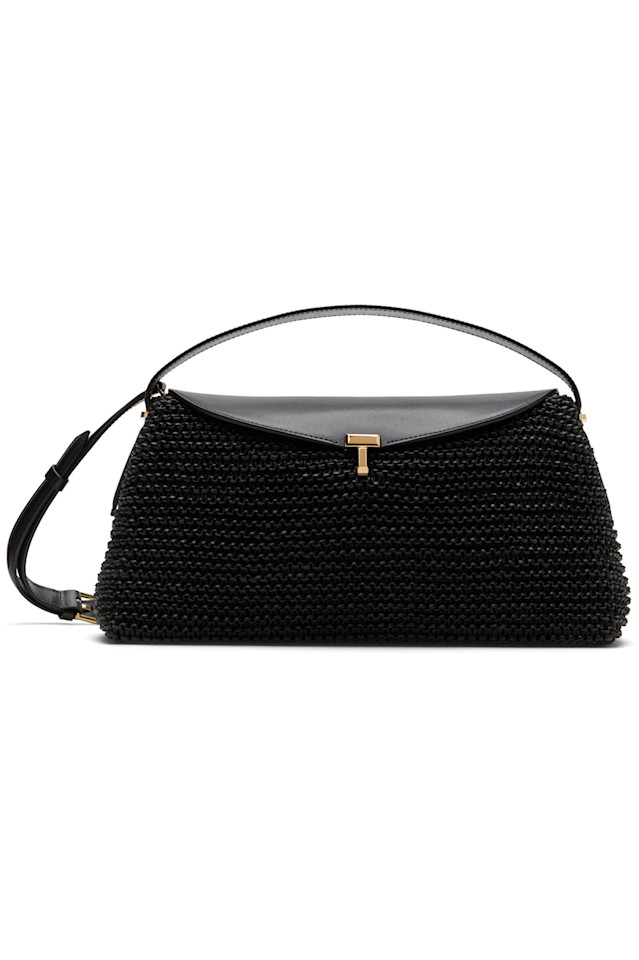 

Сумка T-Lock из плетеной кожи Toteme, черный