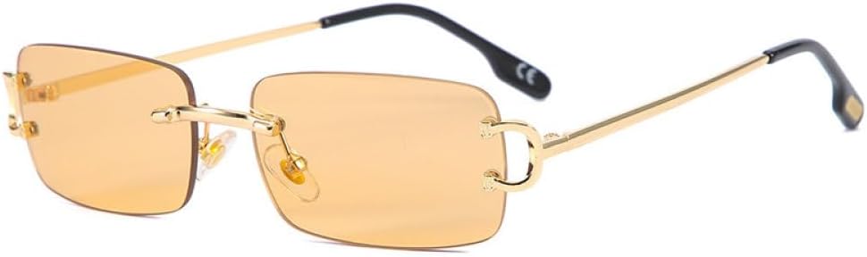 

Модные солнцезащитные очки без оправы для женщин, солнцезащитные очки с градиентным переходом цвета для вечеринок на открытом воздухе, защита от УФ-излучения UV400 WNCKSQ, Gold-yellow