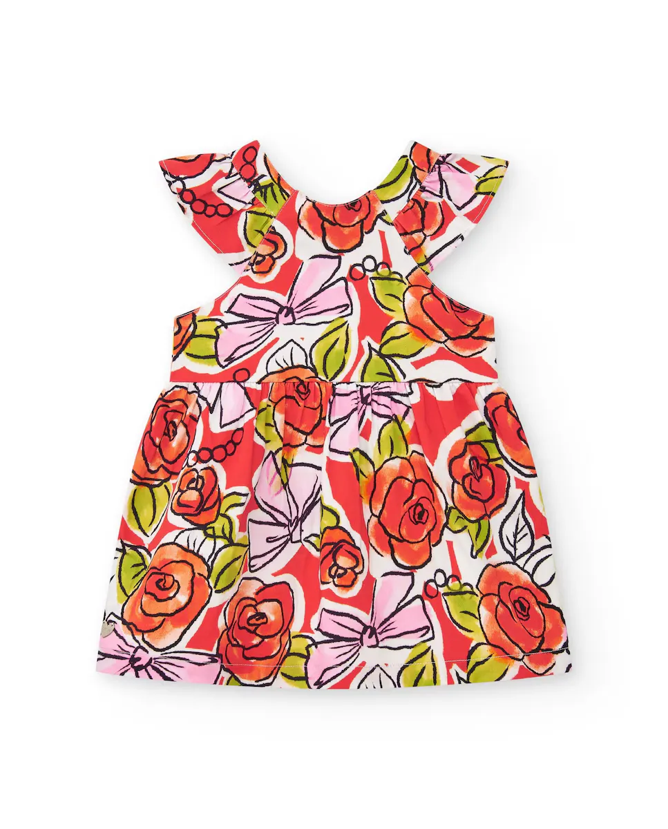 

Платье для девочки с оборками и цветочным принтом Tuc tuc, мультиколор