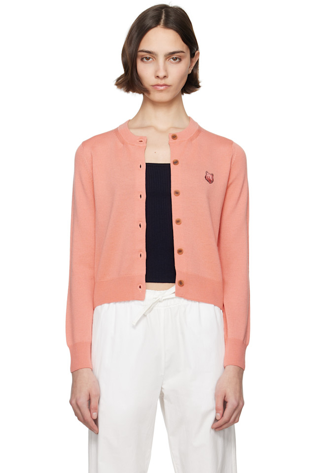 

Кардиган с лисьей головой Bold fox head patch regular Maison Kitsuné, красный