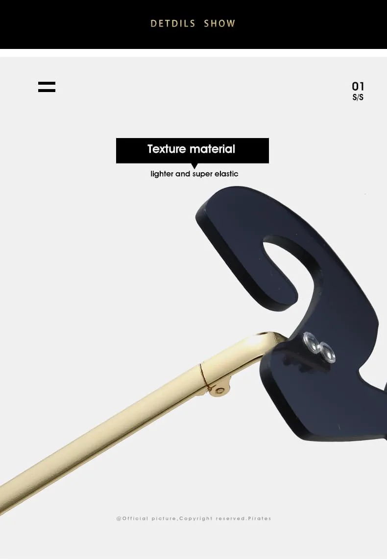 

heyheyshine 2025 Новогодние солнцезащитные очки без оправы в готическом стиле для женщин и мужчин. Очки для вечеринки «С Новым годом». Отличный подарок, Blue