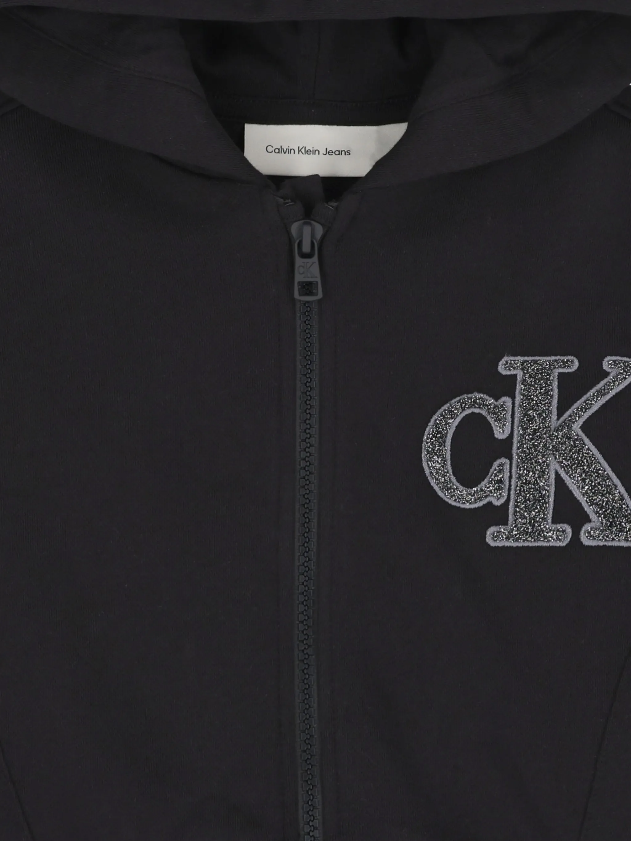 Толстовка с капюшоном на молнии с логотипом Calvin Klein Kids, черный — фото 4