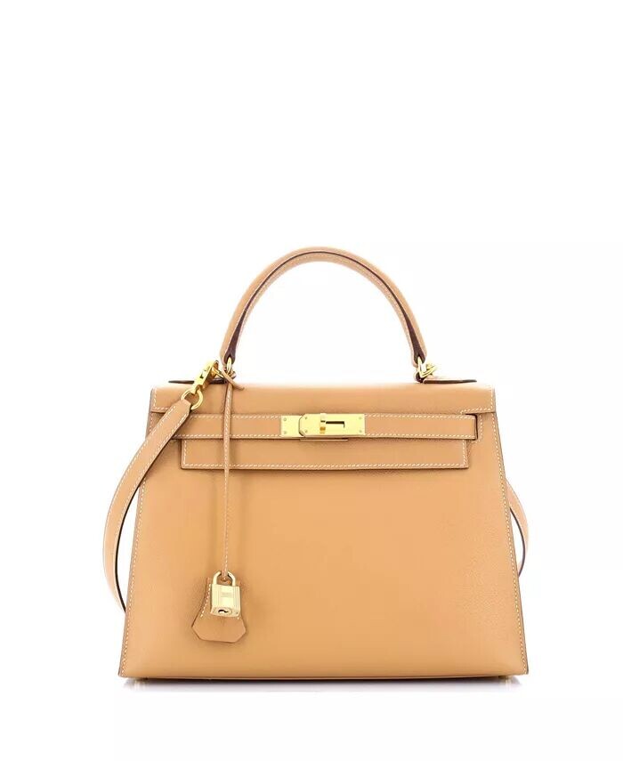 

Сумка Kelly 28 коричневая Epsom с золотой фурнитурой Pre-Owned HERMÉS, коричневый/бежевый