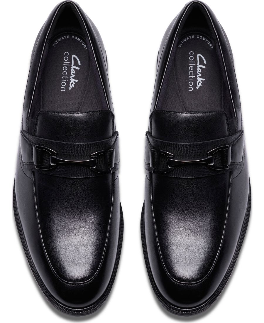 Мужские лоферы Steadwell Bit без шнурков Clarks, Black leather — фото 4