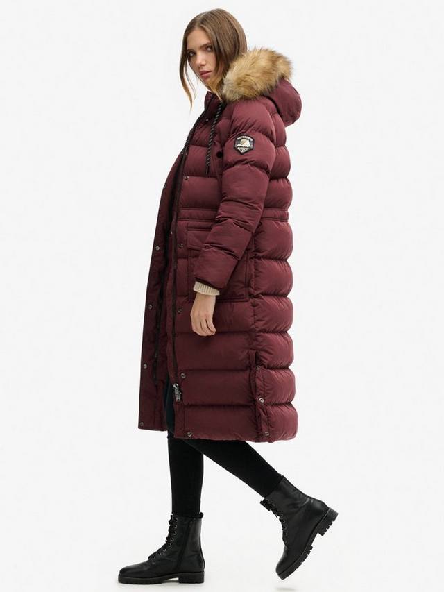 Удлиненная куртка из искусственного меха everest Superdry, цвет Albarn Clay Burgundy — фото 3