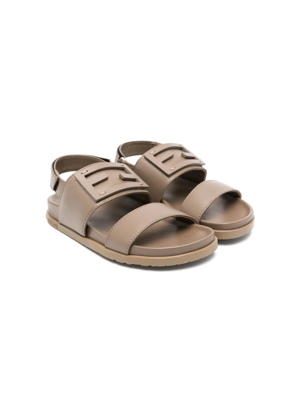

Сандалии с нашивкой-логотипом FENDI KIDS, коричневый