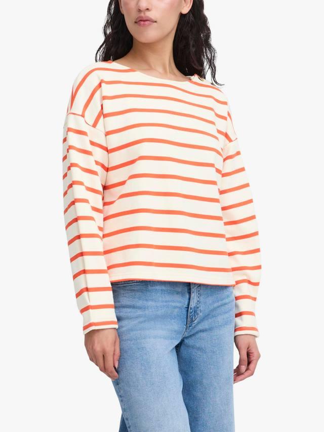 

Топ Magga с полосками и пуговицами ICHI, White/Multi