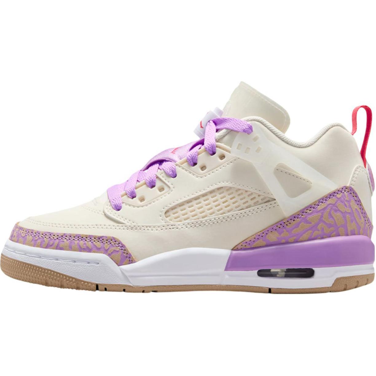 

Jordan Спортивные баскетбольные кроссовки Spizike низкие детские White Purple с амортизацией и износостойкостью
