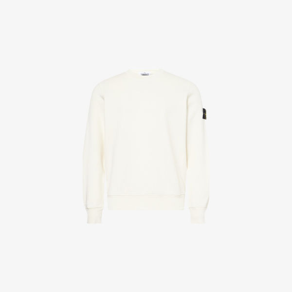

Свитшот с брендовым патчем из хлопкового джерси Stone Island, белый