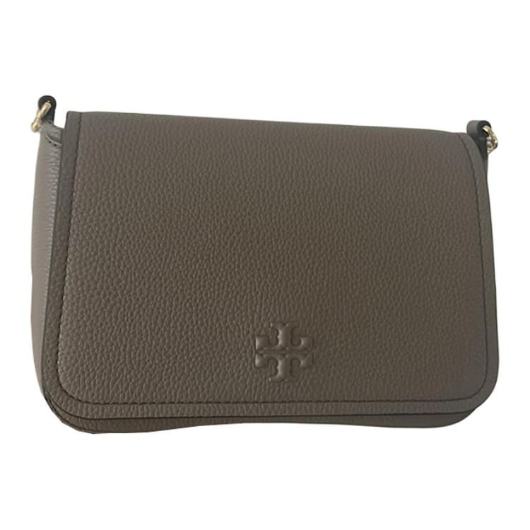 

TORY BURCH Кожаная сумка кроссбоди через плечо женская серая