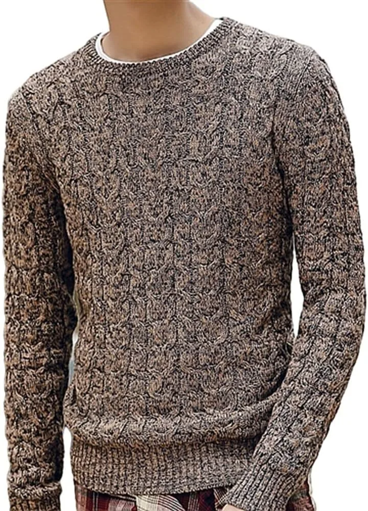 

Мужской свитер-пуловер с круглым вырезом и длинными рукавами SWEPER