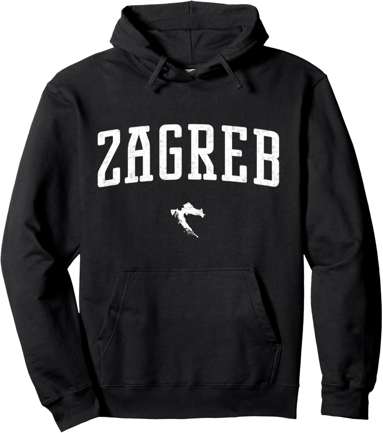 

Винтажная толстовка с капюшоном из Загреба, Хорватия Zagreb Apparel Co, черный