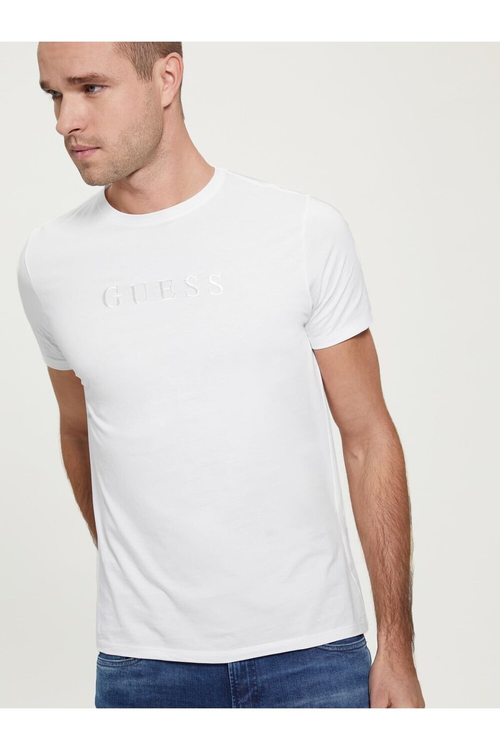

Мужская футболка узкого кроя Pima Guess, белый