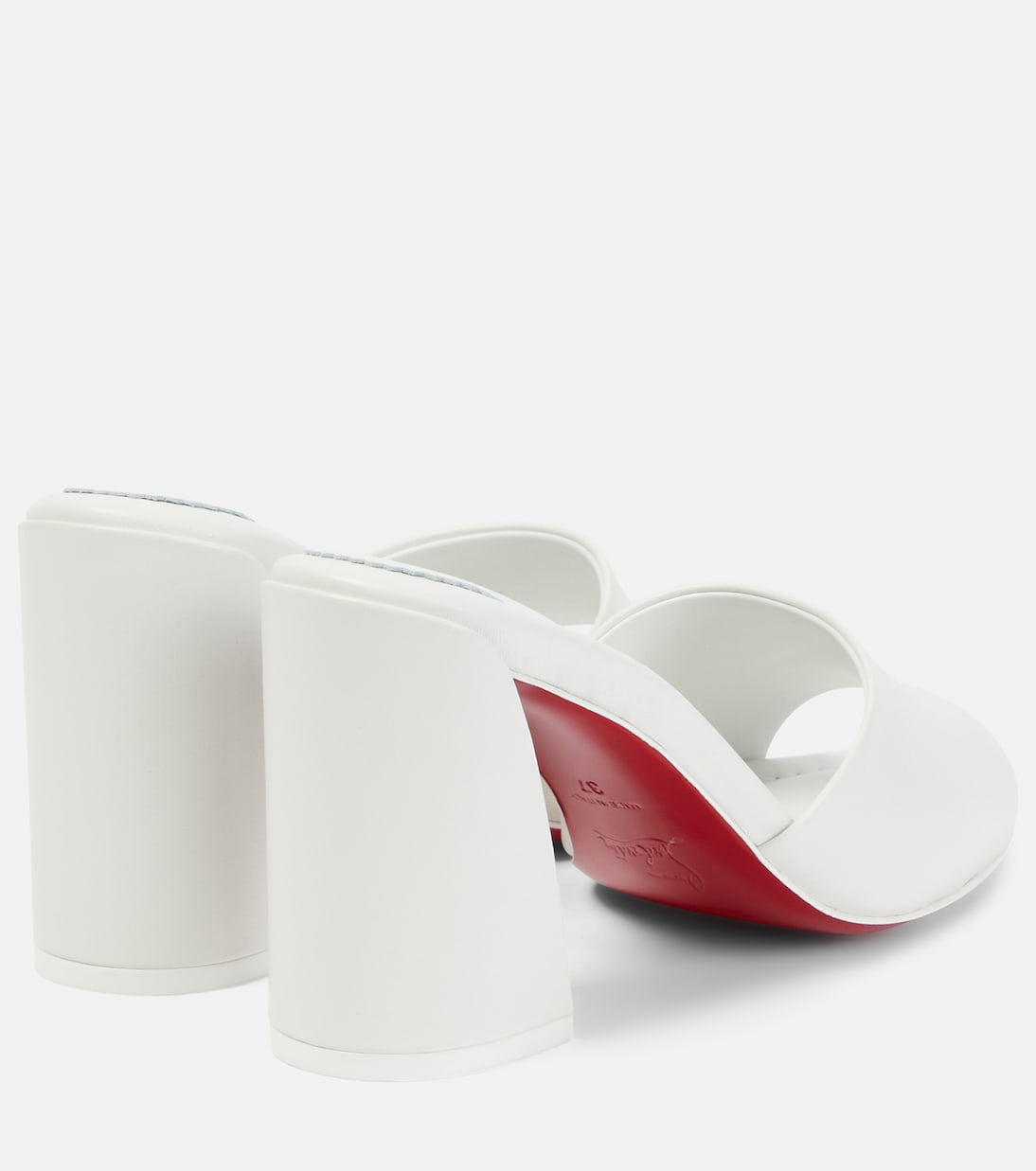 Кожаные мюли Jane Christian Louboutin, Bianco/Lin Bianco — фото 3