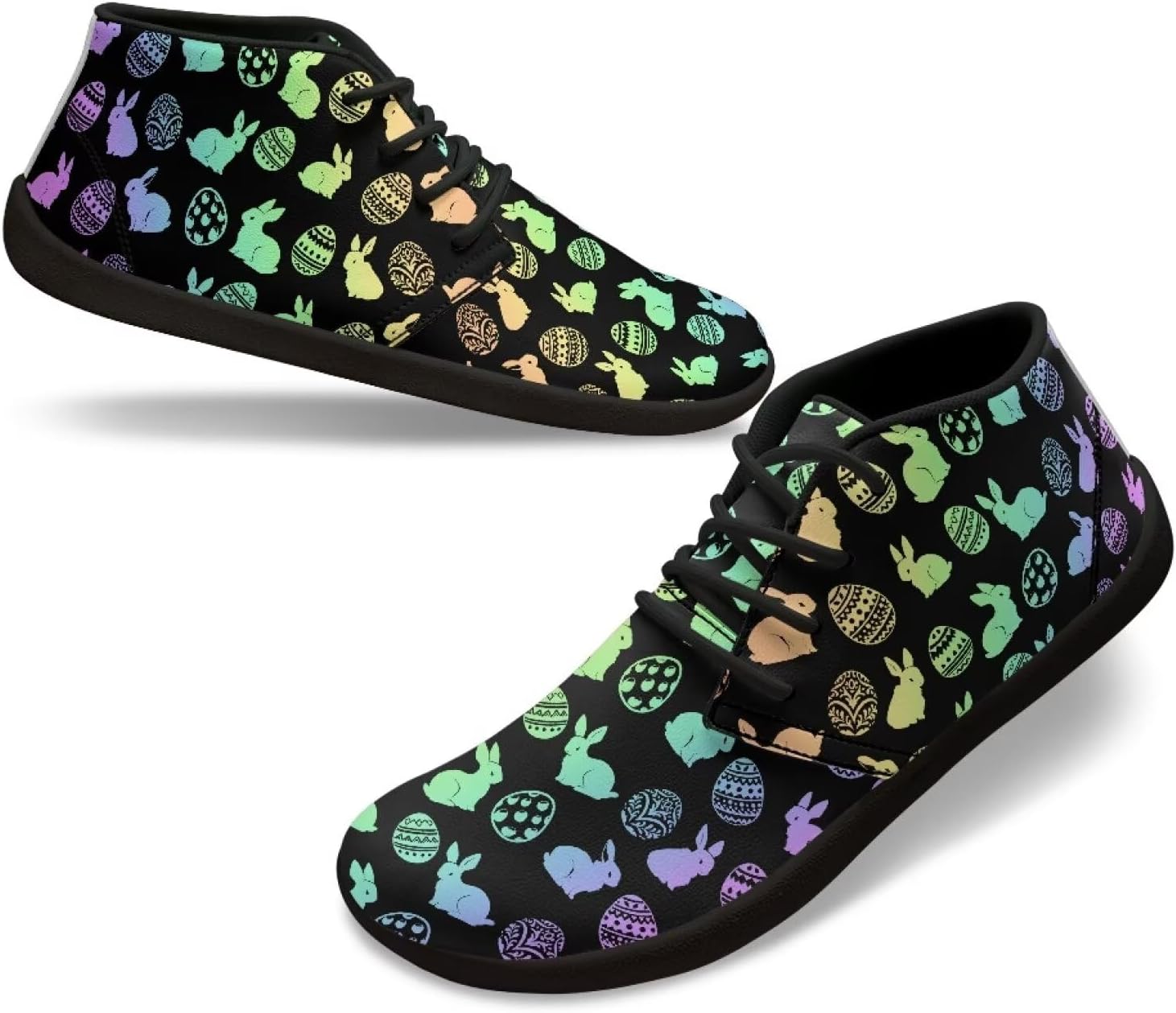 

Мужские низкие кроссовки из ПУ-кожи, обувь, широкие носки, прогулочные кроссовки с нулевым перепадом, нескользящие повседневные спортивные кроссовки, размеры США 5-14 Qoiuvncy, Colorful Rabbits Eggs