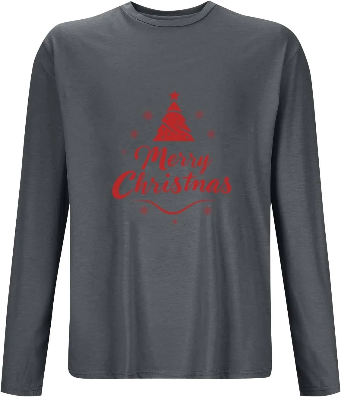 Футболка с длинным рукавом с праздничным принтом, Merry Christmas, цвет Gray — фото 3